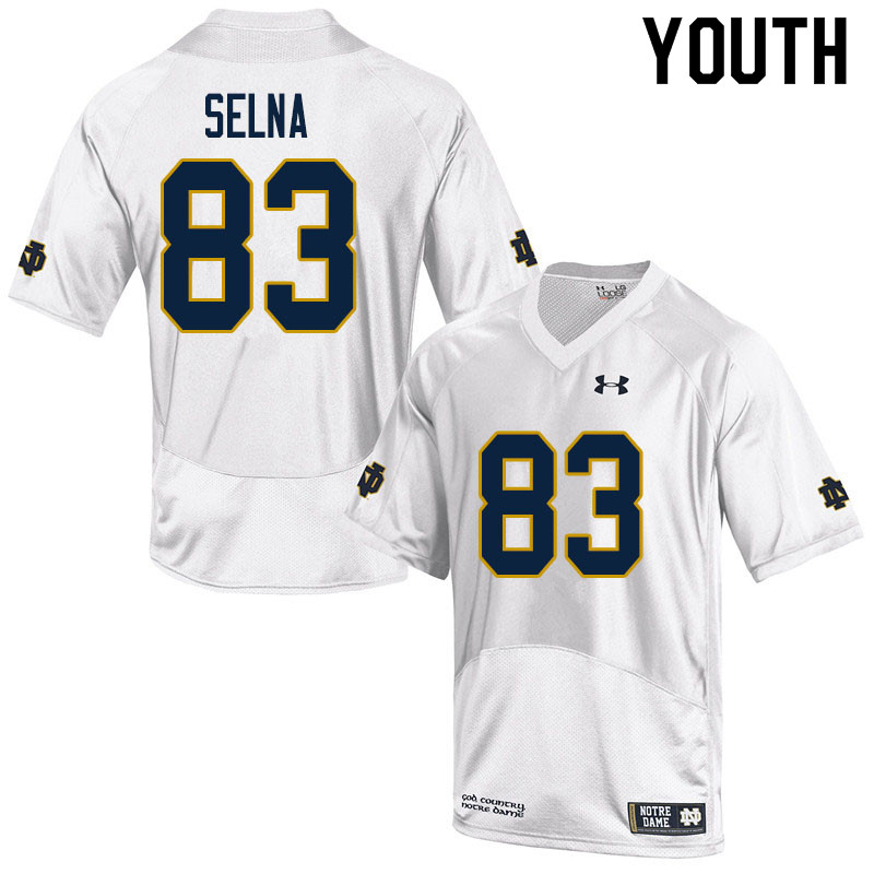 Youth NCAA Notre Dame Fighting Irish #83 Charlie Selna Stitched College Under Armour Authentic White Football Jersey CY10I73OD